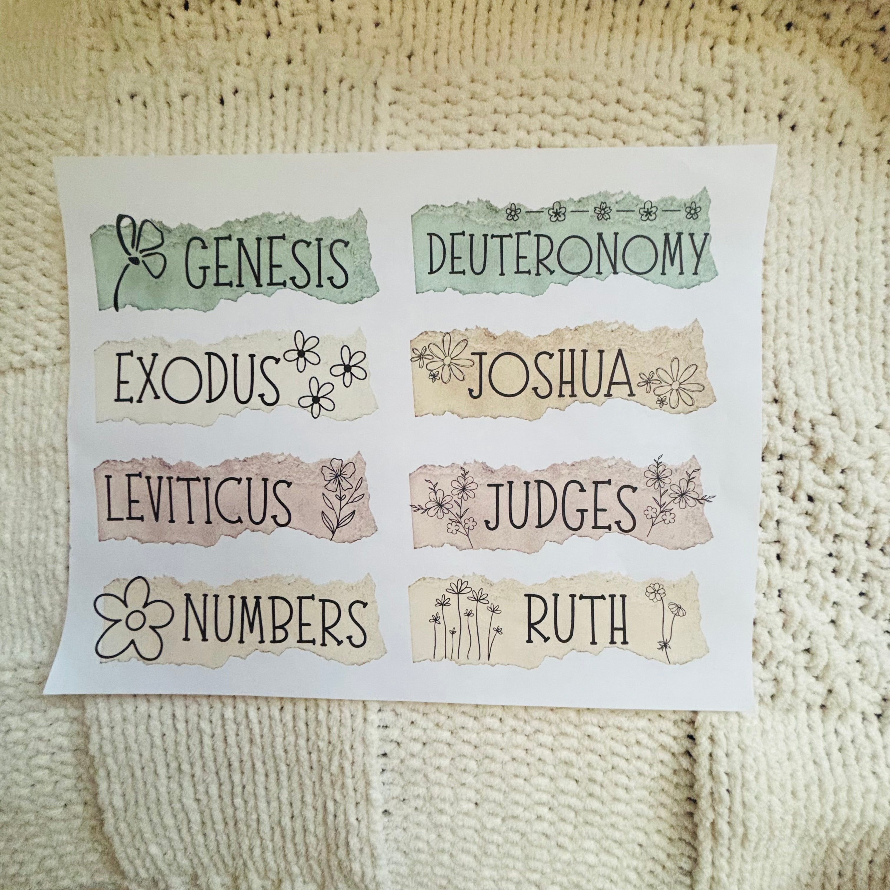 "Books of the Bible Titles" Printables