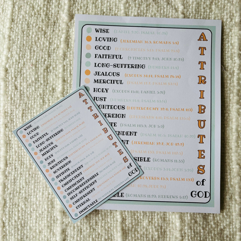 "Attributes of God" Printable