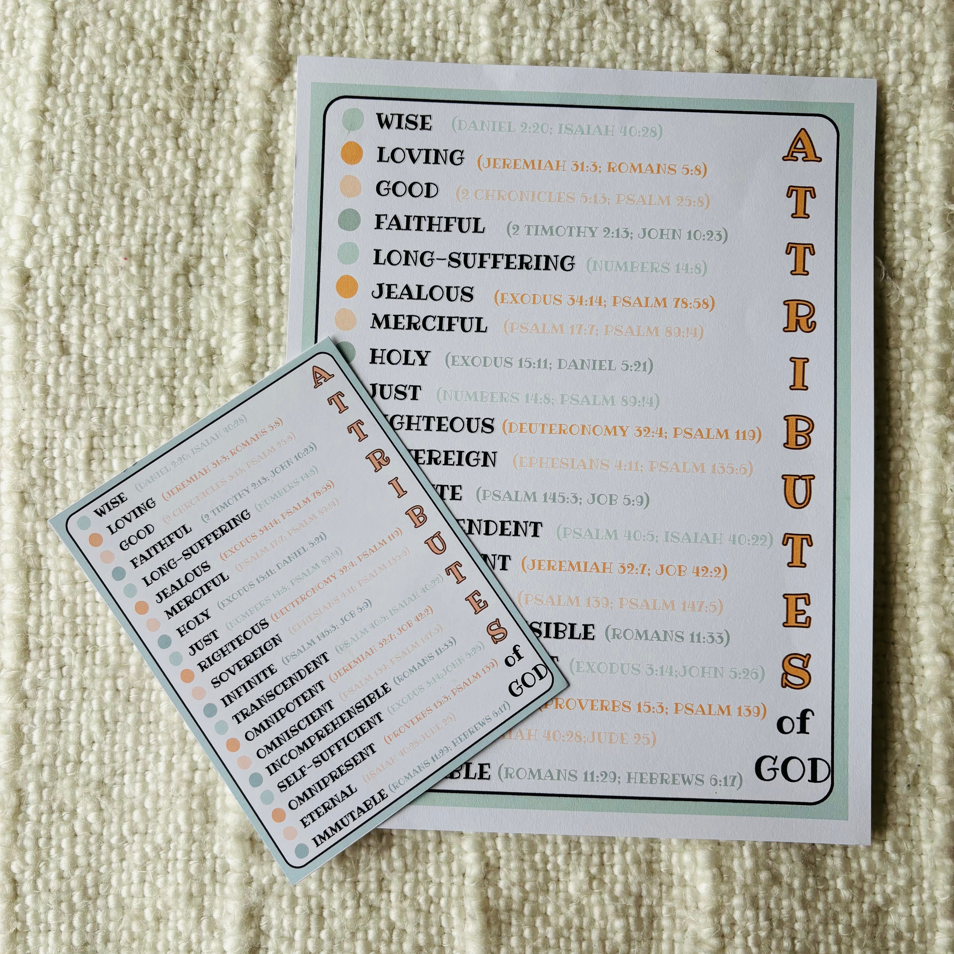 "Attributes of God" Printable