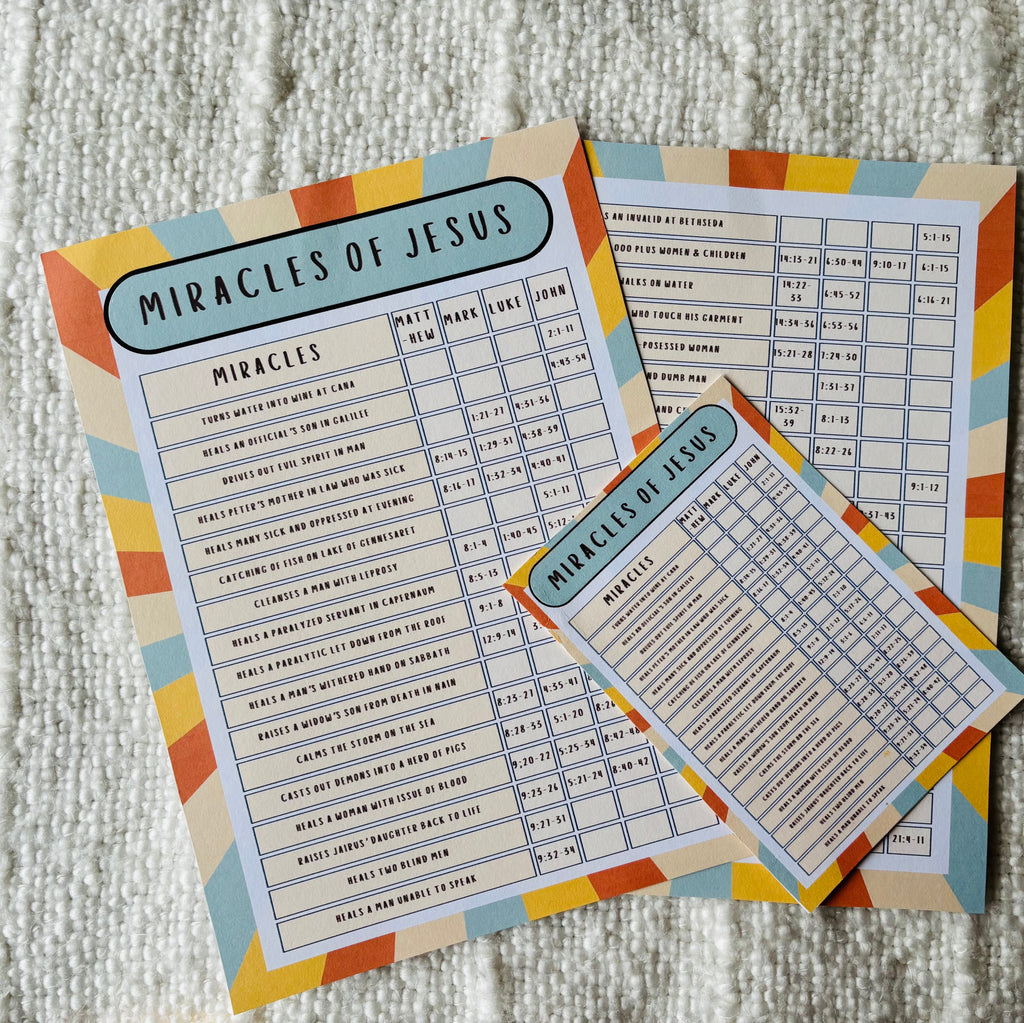 "Miracles of Jesus" Printable
