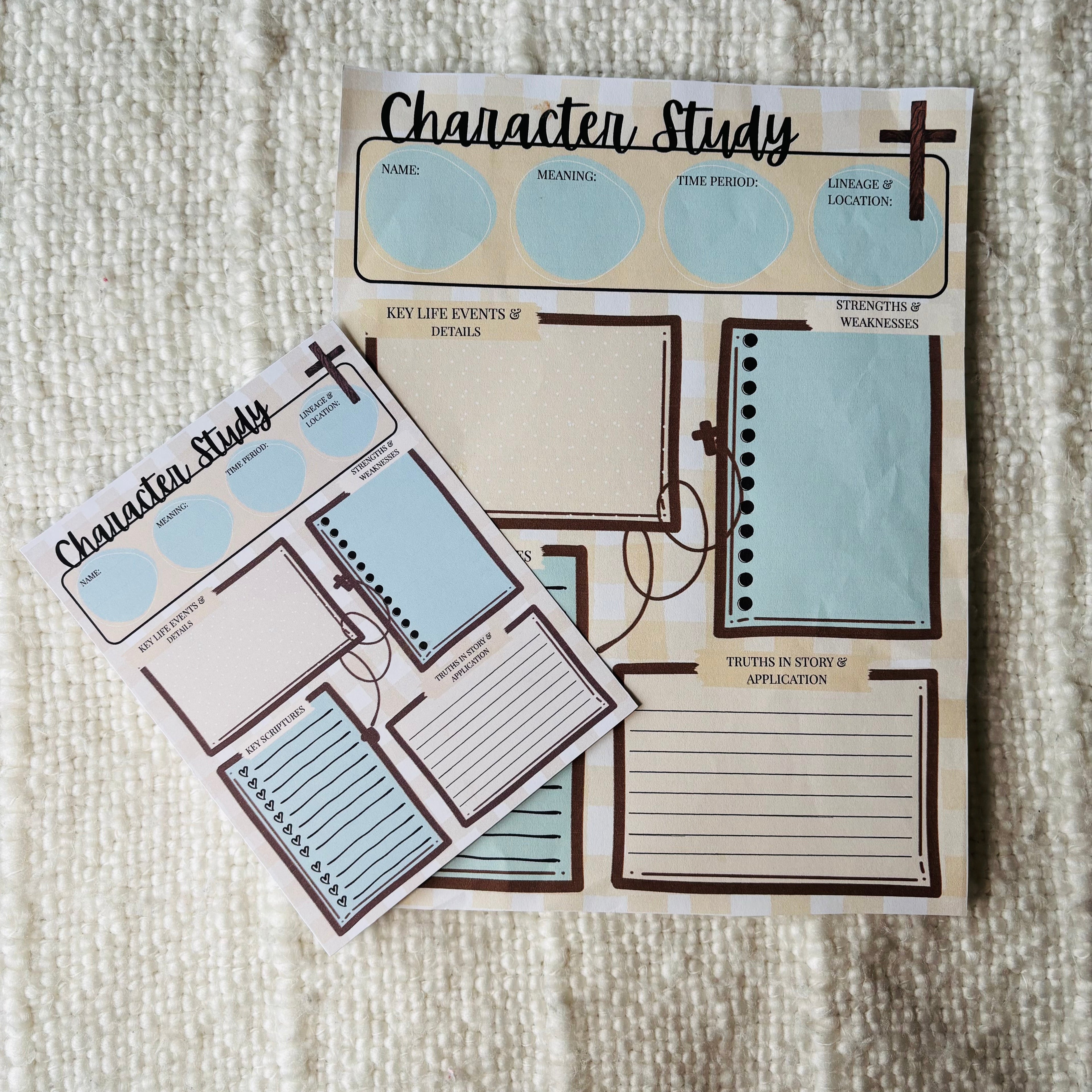 "Character Study" Printable Template