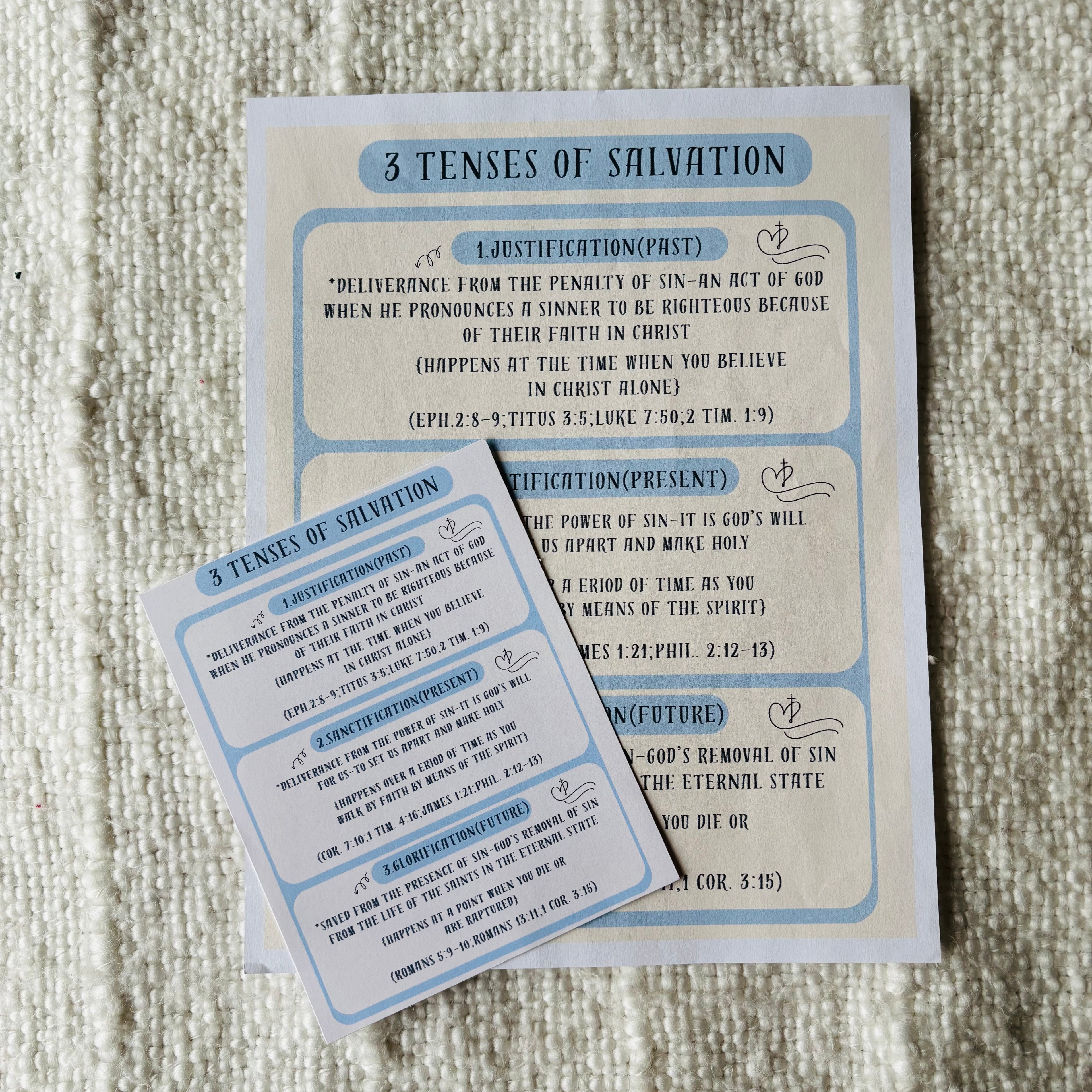 "3 Phases of Salvation" FREE Printable