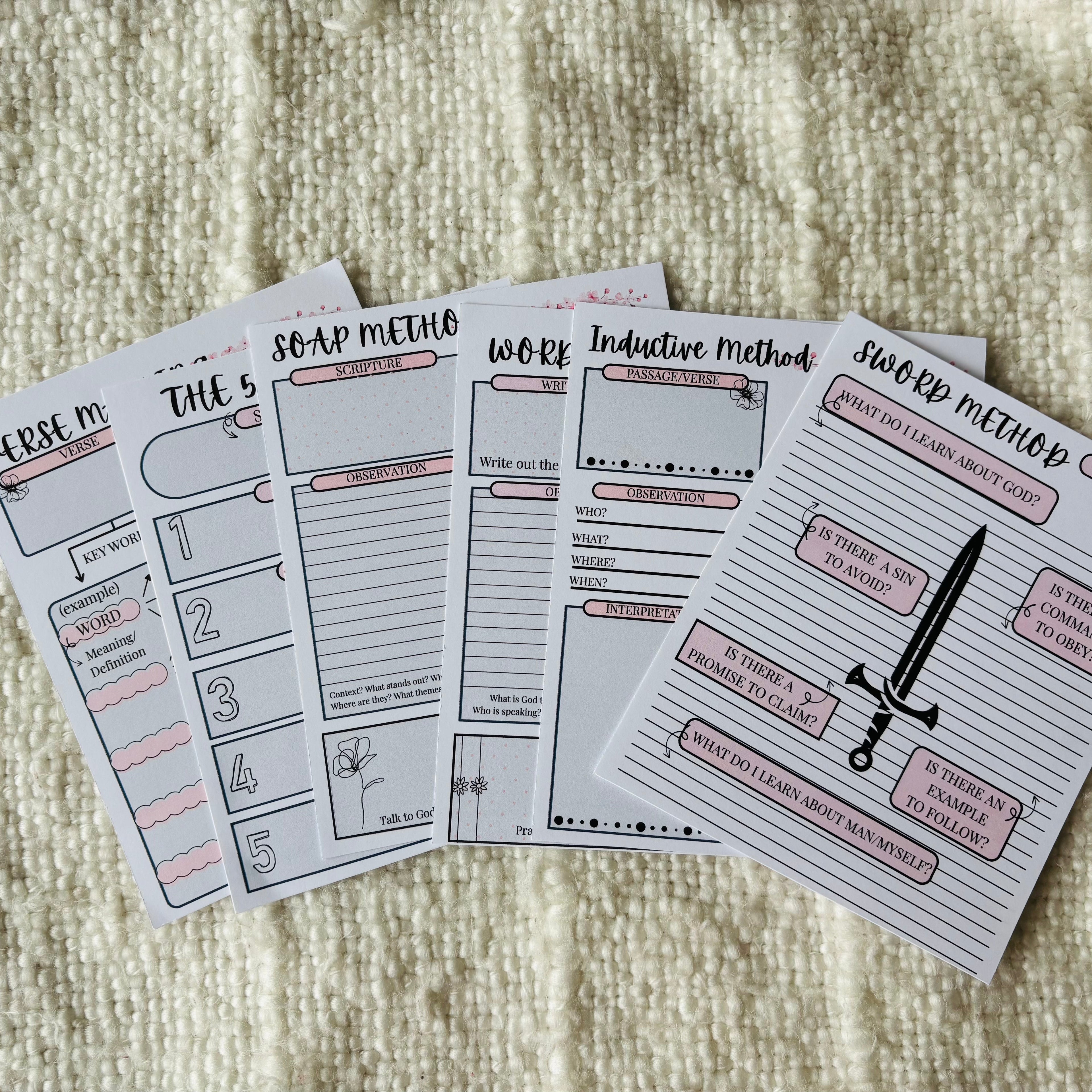 "Bible Study 6 Pack" Printable Templates