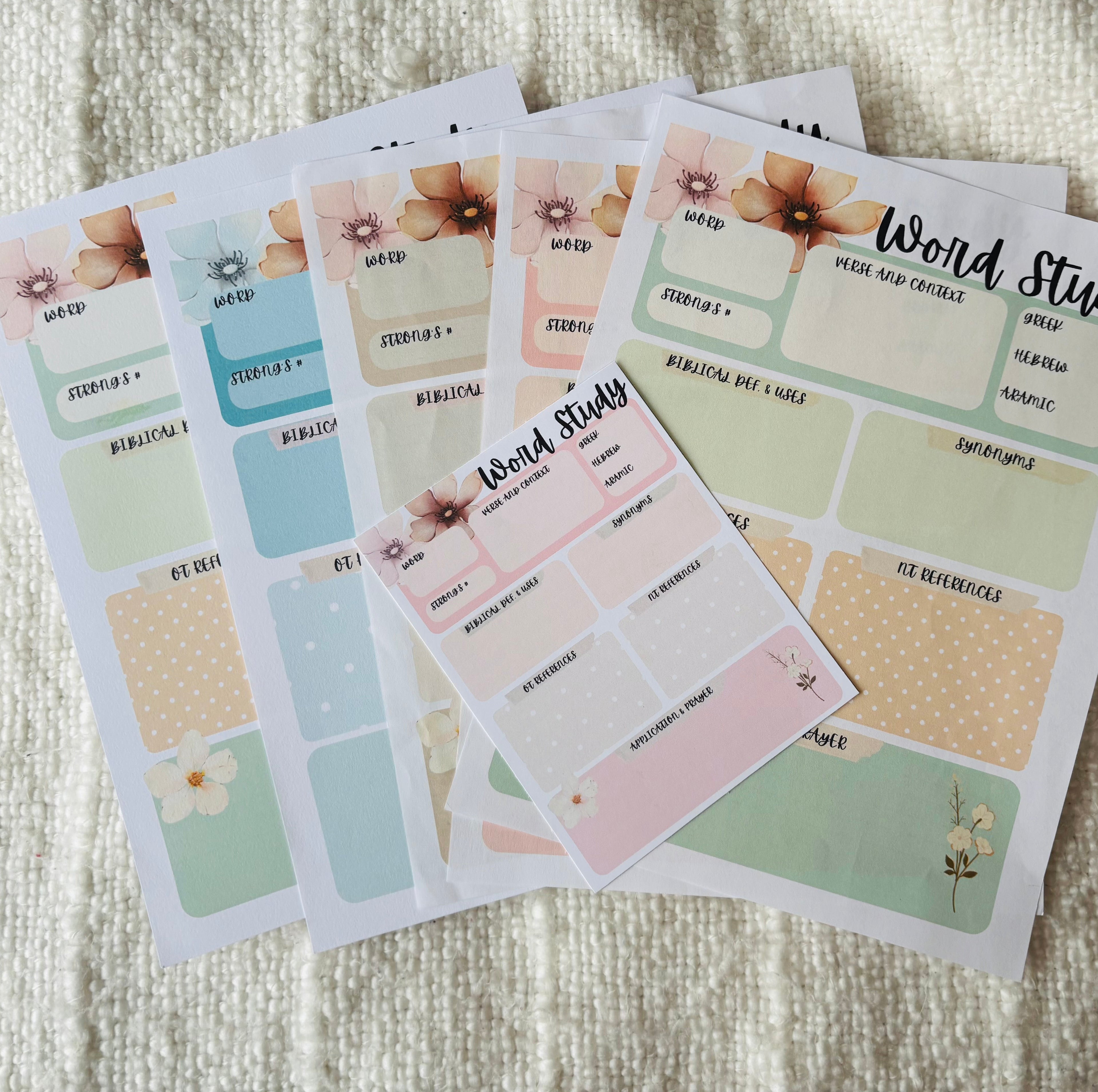 "Word Study" Printable Template