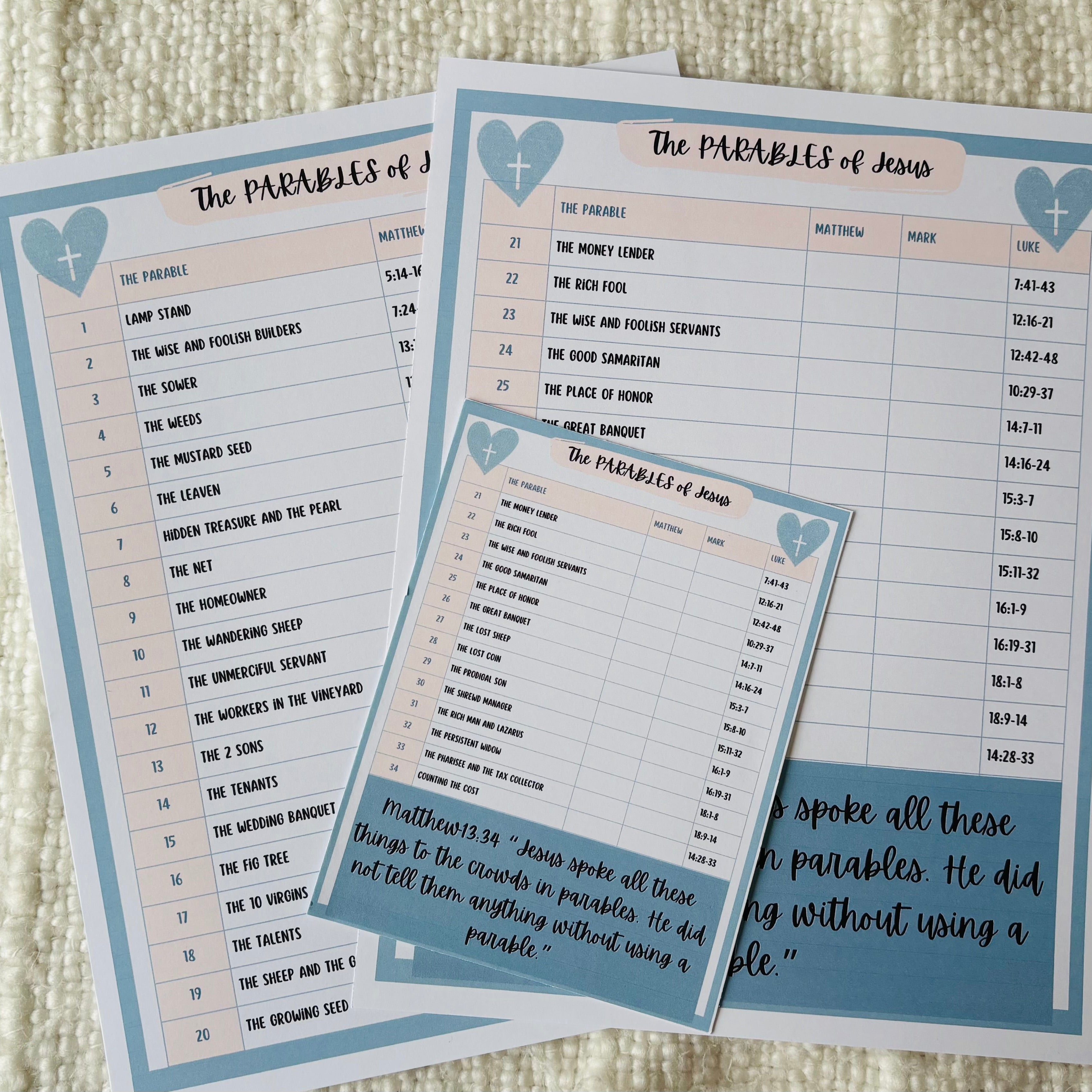 "Parables of Jesus" Printable