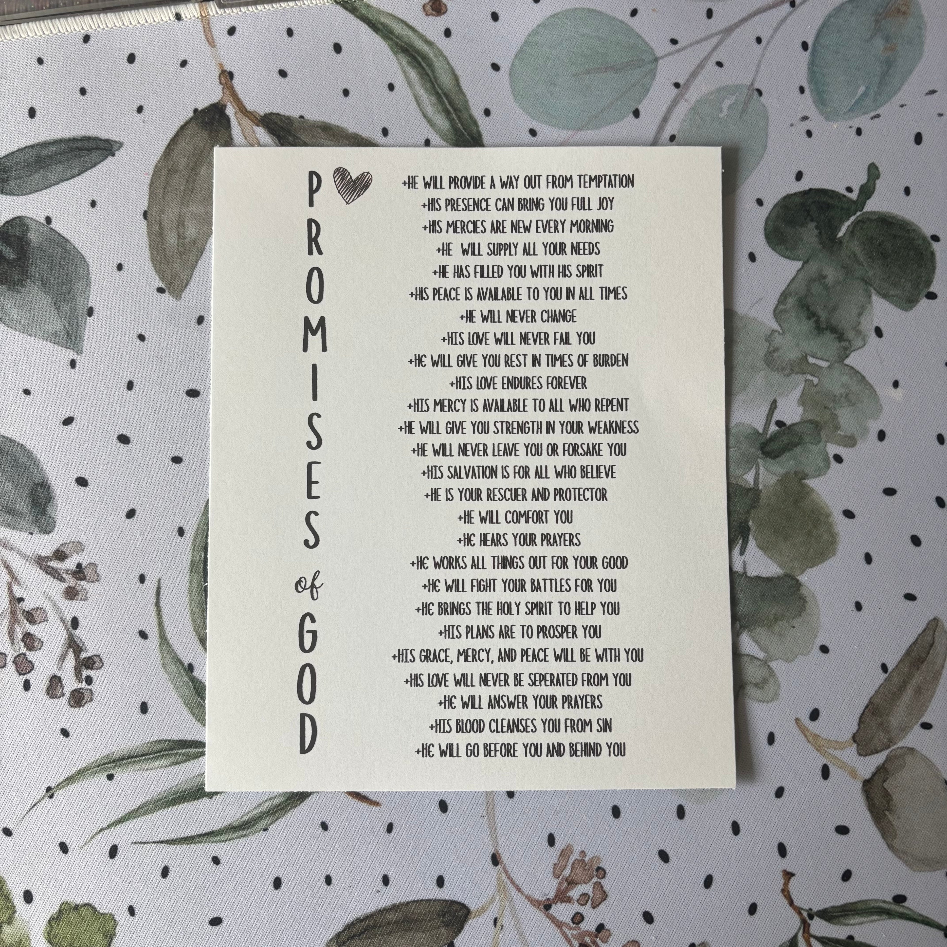 "Promises of God" individual Printable