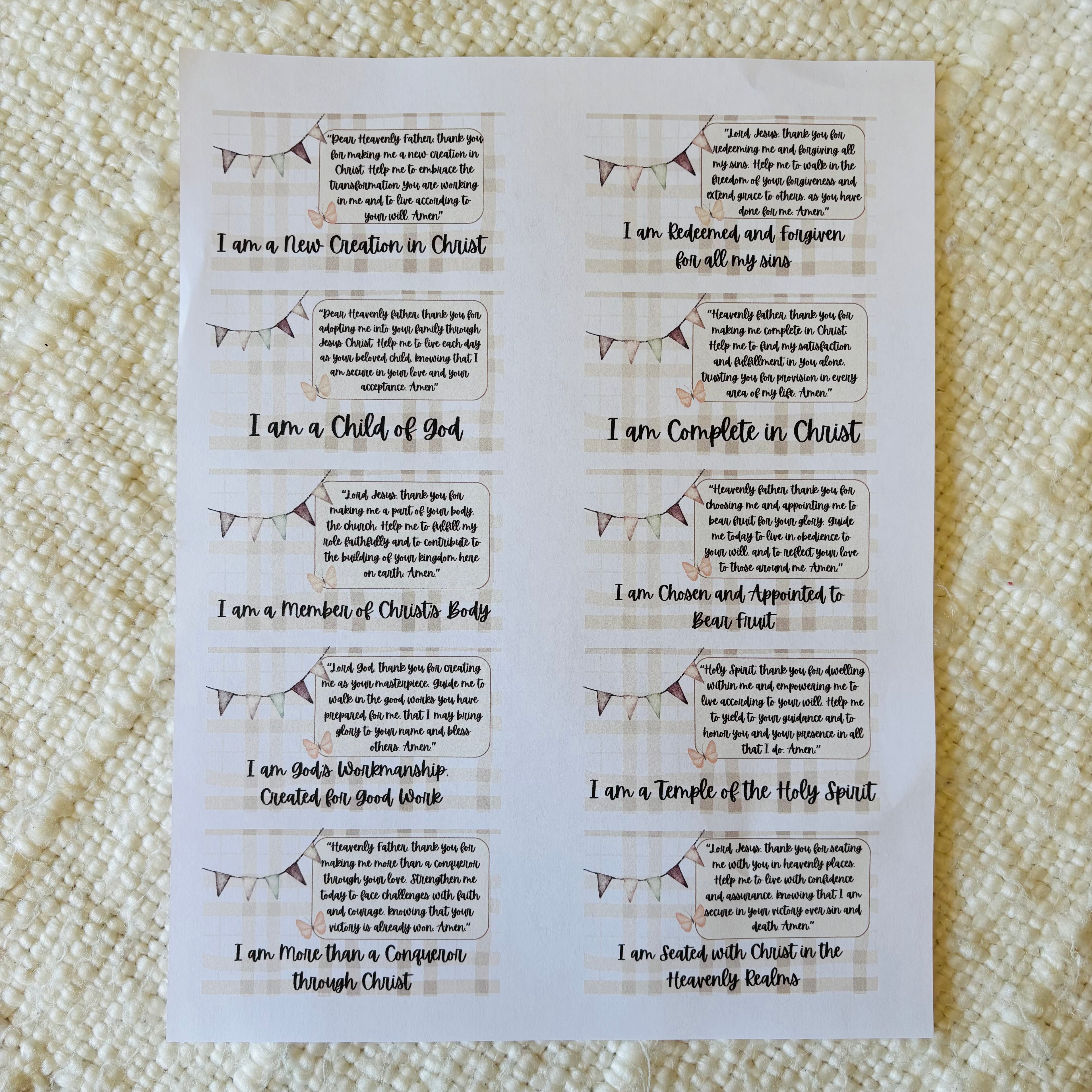 "Identity in Christ" Printable Cards