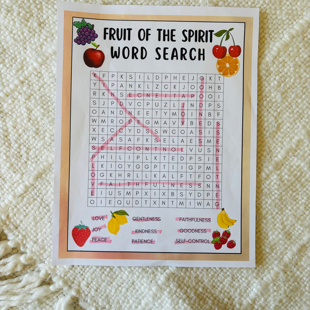 "Disciples" and "fruits of the Spirit" Word Search Printable (FREE)